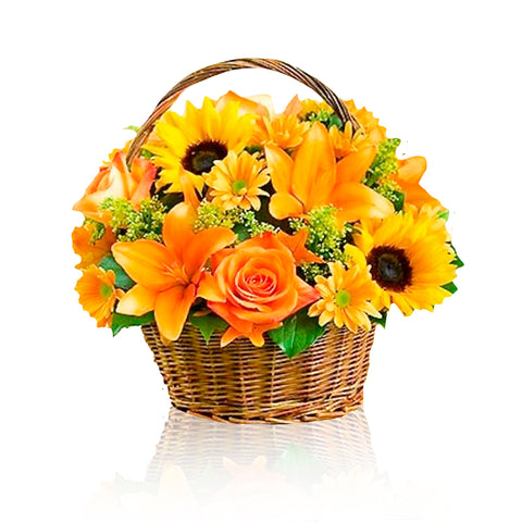 Cesto girasoli e fiori mix